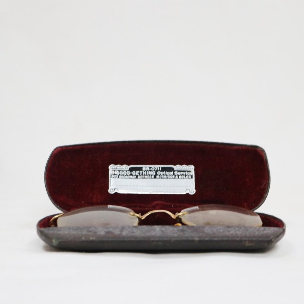 Vintage 1950s Etched Gold Frame Eyeglasses